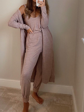 Load image into Gallery viewer, Fashion Simple Jumpsuit Long Cardigan Two-piece Suit
