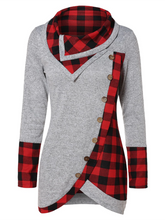 Load image into Gallery viewer, Fashion Casual Pile Collar Plaid Long Sleeve Top
