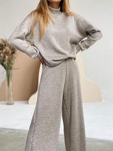 Load image into Gallery viewer, Fashion Turtleneck Sweater Loose Pants Suit
