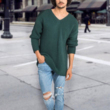 Load image into Gallery viewer, Men&#39;S Fashion Solid Color V-Neck Knitted Sweater
