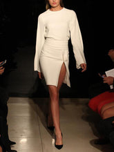 Load image into Gallery viewer, Fashion Long Sleeve Round Neck Mini Dress
