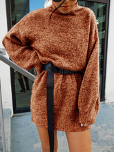 Load image into Gallery viewer, Fashion Solid Color Turtleneck Long Sleeve Knitted Sweater Dress
