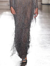 Load image into Gallery viewer, Fashion Fringed Long Sleeve Elegant Dress
