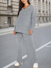 Load image into Gallery viewer, V-neck Long-sleeved Top Trousers Knitted Maternity Suit
