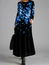 Load image into Gallery viewer, Vintage Elegant Flower Long Sleeve Round Neck Dress
