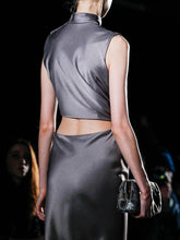 Load image into Gallery viewer, Fashion Sleeveless Stand Collar Elegant Evening Dress
