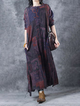 Load image into Gallery viewer, Retro Printed Loose Women&#39;S Sweater Long Skirt Coat
