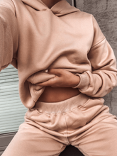 Load image into Gallery viewer, Loose Comfortable Solid Color Hooded Two-Piece Suit
