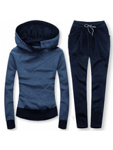 Load image into Gallery viewer, Pure Color Warm Hooded Sweater Suit
