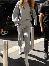 Load image into Gallery viewer, Fashion Sports Style Casual Solid Color Round Neck Long Sleeve Two-piece Suit
