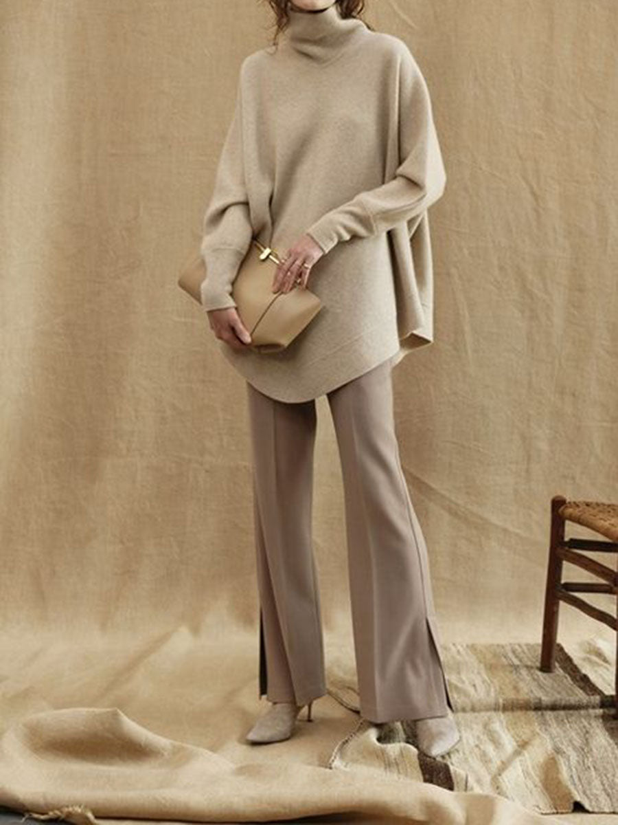 Women'S Fashion High Neck Comfortable Loose Knit Suit