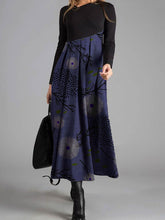 Load image into Gallery viewer, Fashion Casual Plant Print Long Sleeve V-neck Dress
