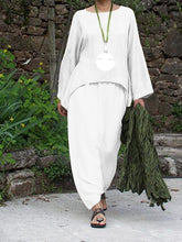 Load image into Gallery viewer, Simple Casual Loose Long Sleeved Top Pants Suit
