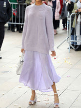 Load image into Gallery viewer, Fashion Elegant Round Neck Long Sleeve Solid Color Two-piece Suit
