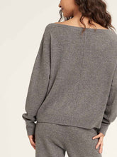 Load image into Gallery viewer, Solid Color One-word Shoulder Tops Drawstring Trousers Knit Suit
