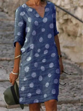 Load image into Gallery viewer, Retro Simple Casual Loose Polka Dot Dress
