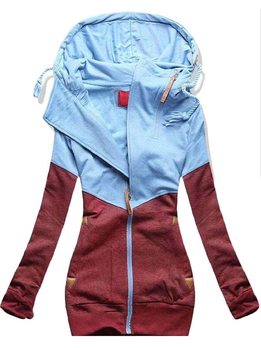 Ladies Autumn/Winter Zipper Button Hoodie