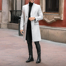 Load image into Gallery viewer, Men&#39;S Fashion Casual Stand-Collar Solid Color Long Coat
