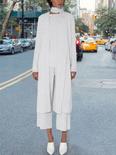 Load image into Gallery viewer, Women&#39;s Round Neck Simple Knitted Solid Color Three-piece Suit
