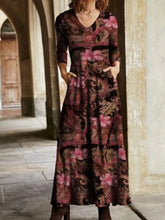 Load image into Gallery viewer, Casual Flower Women&#39;S V-Neck Dress
