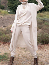 Load image into Gallery viewer, Simple Solid Color High Neck Knit Three-piece Suit
