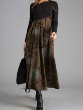 Load image into Gallery viewer, Fashion Casual Plant Print Long Sleeve V-neck Dress
