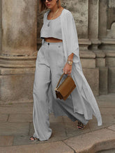 Load image into Gallery viewer, Loose Long Cardigan Tank Top Trousers Three-piece Suit
