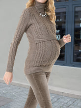 Load image into Gallery viewer, Autumn and Winter Knitted Solid Color Knitted Casual Maternity Suit
