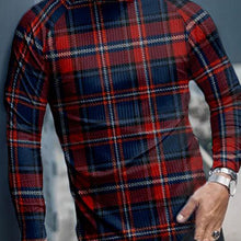 Load image into Gallery viewer, Men&#39;S Casual Plaid Long Sleeve High Neck T-Shirt
