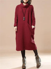 Load image into Gallery viewer, Casual Loose Women&#39;S Turtleneck Sweater Dress
