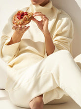 Load image into Gallery viewer, Fashion High Collar Casual Solid Color Long Sleeve Two-piece Suit
