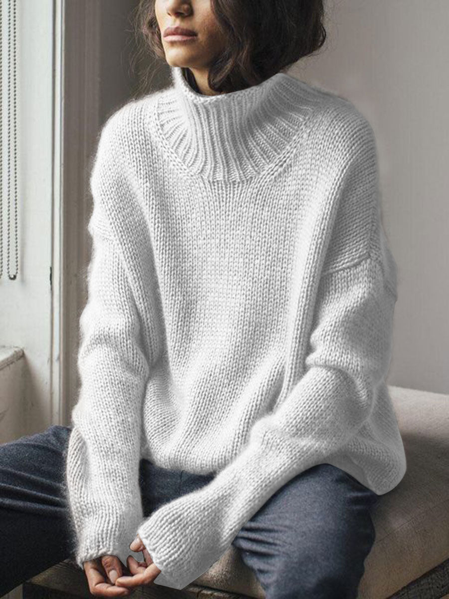 Solid Color Turtleneck Warm Sweater