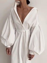 Load image into Gallery viewer, Fashionable V-Neck Belt Slim Ladies Dress
