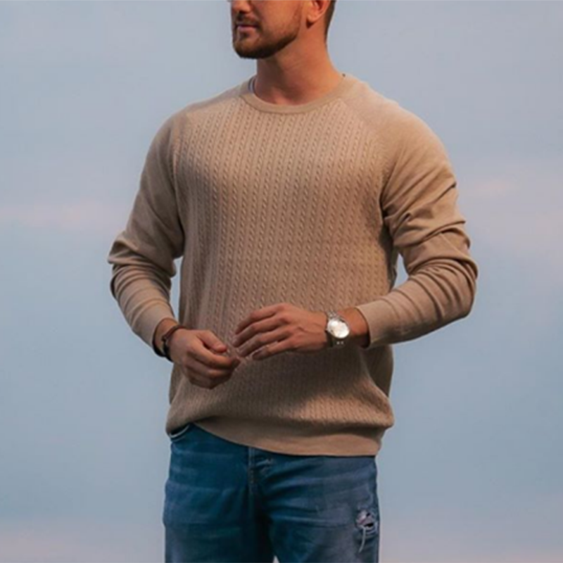 Men'S Solid Color Polyester Casual Long Sleeve T-Shirt
