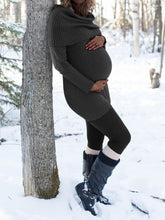 Load image into Gallery viewer, Knit High Neck Long Pregnant Two-piece Suit
