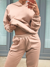 Load image into Gallery viewer, Loose Comfortable Solid Color Hooded Two-Piece Suit
