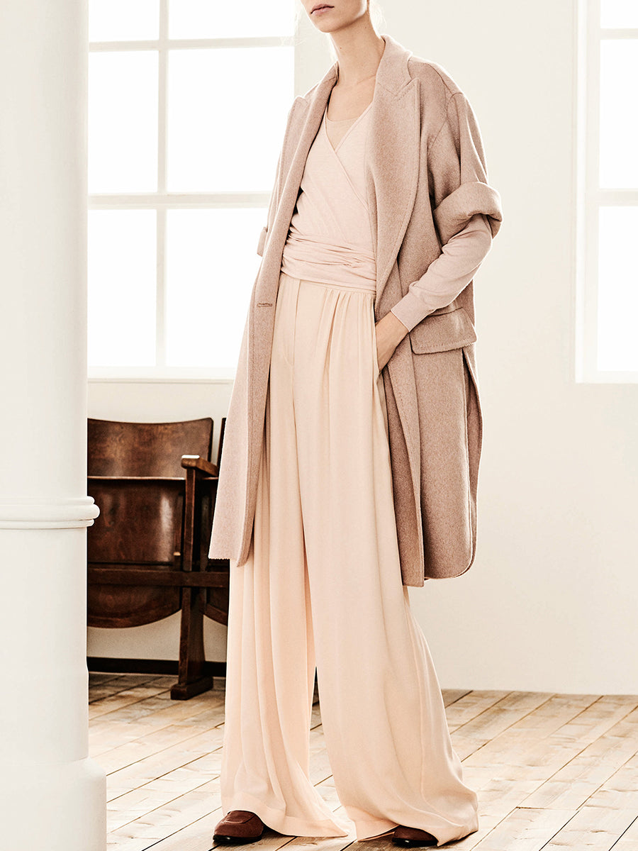 Ladies Fashion Casual Solid Color Long Coat