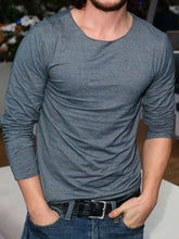Load image into Gallery viewer, Men&#39;S Casual Solid Color Loose Long-Sleeved T-Shirt
