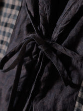Load image into Gallery viewer, Fashion Casual Linen Check Hood Coat
