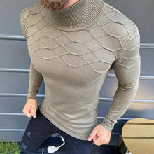 Load image into Gallery viewer, Men&#39;S Fashion Ribbed Turtleneck Water Ripple Knitted Sweater
