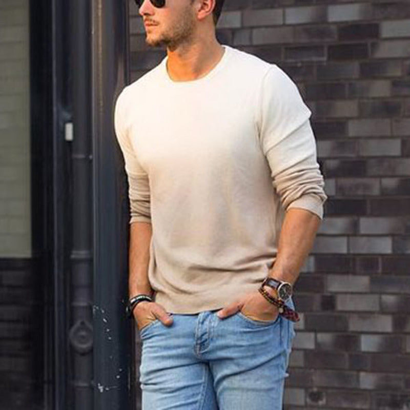 Men'S Fashion Gradient Polyester Long Sleeve T-Shirt
