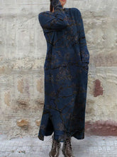 Load image into Gallery viewer, Long Sleeve Printed Hem Split Casual Dress
