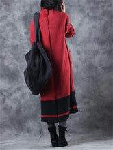 Load image into Gallery viewer, Autumn And Winter Casual Retro Contrast Color Women&#39;S Sweater Dress
