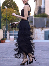Load image into Gallery viewer, Fashion Sexy Sleeveless Fringed Maxi Dress
