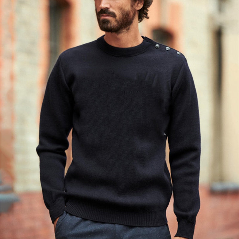 Pure Color Casual Round Neck Long Sleeve Knitted Sweater