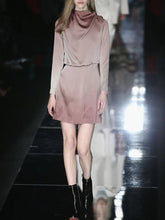 Load image into Gallery viewer, Fashion Long Sleeve Silk Elegant Mini Evening Dress
