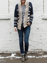 Load image into Gallery viewer, Casual Knitted Stripe Cardigan Jacket
