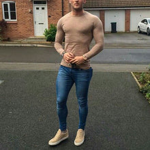 Load image into Gallery viewer, Fashion Casual Men&#39;S Solid Color Slim Long-Sleeved T-Shirt
