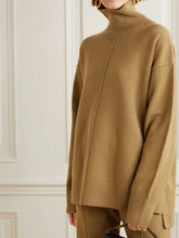 Load image into Gallery viewer, Casual Solid Color High Neck Knitted Two-piece Set
