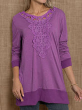 Load image into Gallery viewer, Round Neck Long Sleeve Cotton Tops
